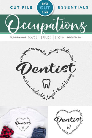 Dentist svg, dental school svg, dentist office, dentist staff, dentist svg for cricut, dds svg, dmd svg, svg dxf png, heart, tooth svg SVG SVG Cut File 