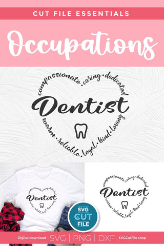 Dentist svg, dental school svg, dentist office, dentist staff, dentist svg for cricut, dds svg, dmd svg, svg dxf png, heart, tooth svg SVG SVG Cut File 