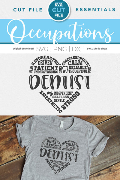 Dentist svg with subway art heart SVG SVG Cut File 