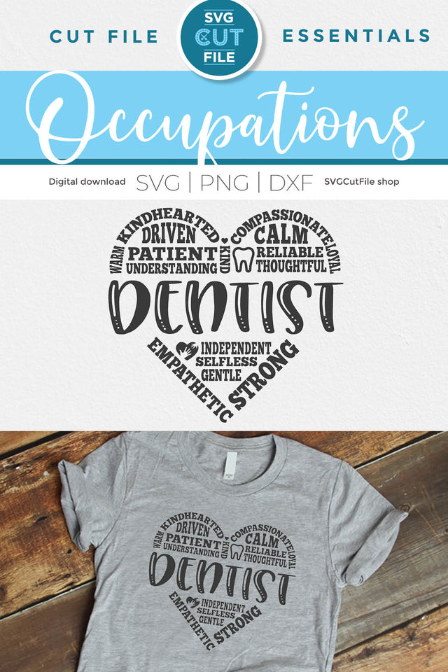 Dentist svg with subway art heart SVG SVG Cut File 