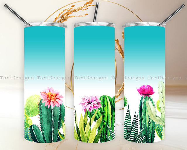 Desert Cactus Tumbler Sublimation Designs Sublimation ToriDesigns 