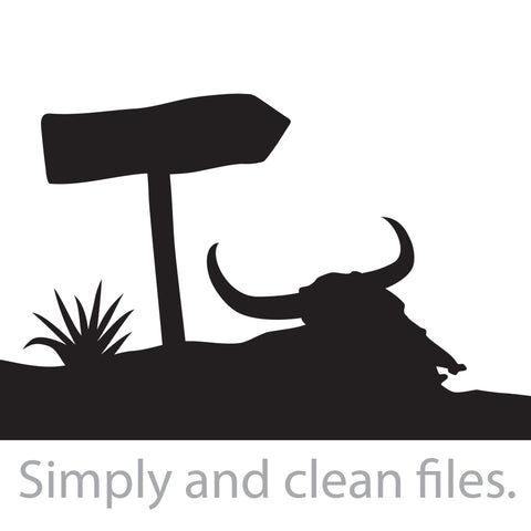 Desert landscape with bull skull SVG TribaliumArtSF 