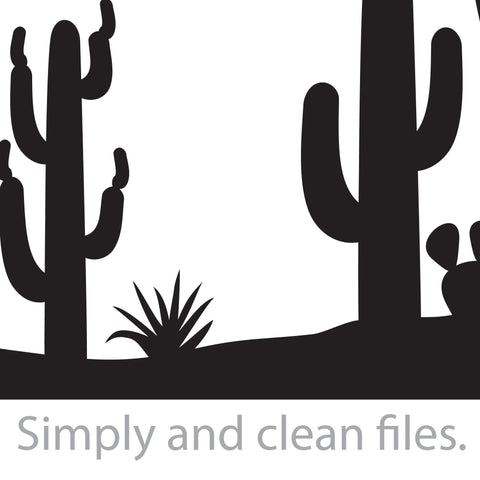 Desert landscape with cactus and plants SVG TribaliumArtSF 