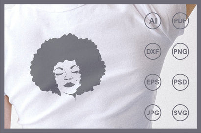 Design of afro woman face illustration SVG Leamsign Studio 