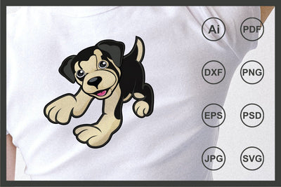 Design of puppy dog cartoon character illustration SVG Leamsign Studio 