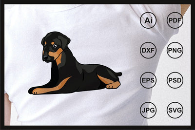Design of sitting dog character illustration SVG Leamsign Studio 