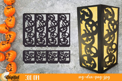 Design Paper Cut SVG. 3D Paper Lantern Halloween 3D Paper Evgenyia Guschina 
