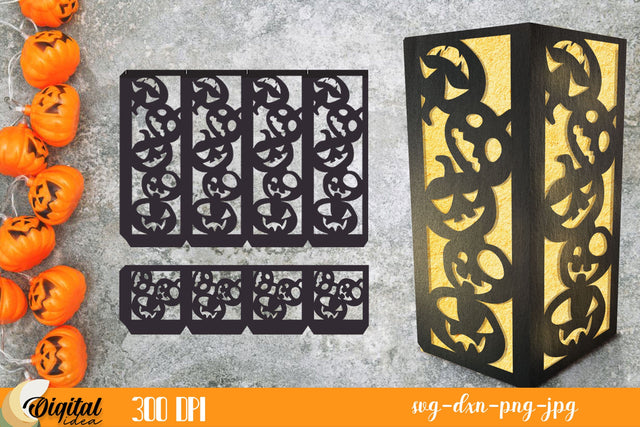 Design Paper Cut SVG. 3D Paper Lantern Halloween 3D Paper Evgenyia Guschina 