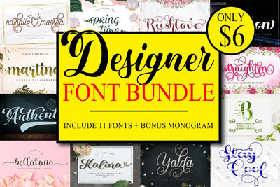 Designer Font Bundle Font love script 