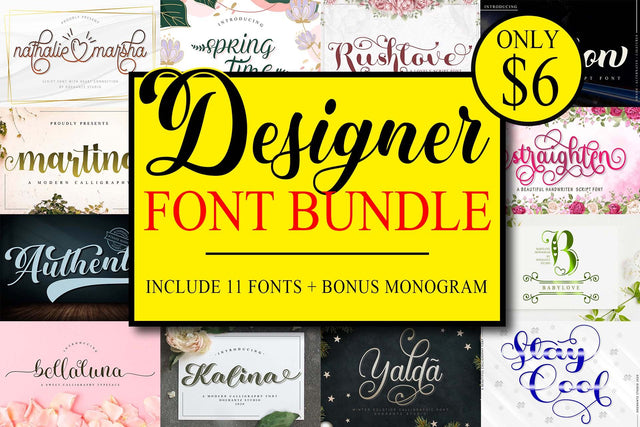 Designer Font Bundle Font love script 