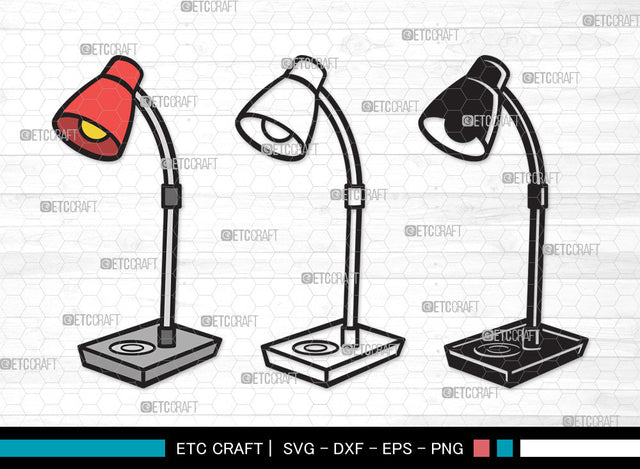 Desk Lamp Clipart SVG, Table Lamp Svg, Lamp Svg, Reading Lamp Svg, Architect Lamp Svg, Swing Arm Lamp Svg, Desk Lamp Clipart SVG ETC Craft 