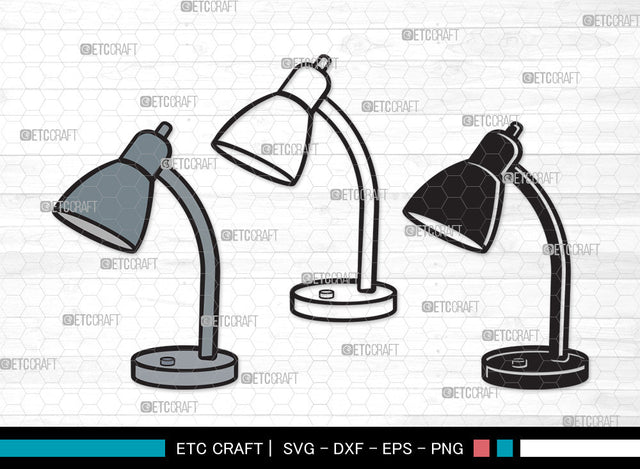 Desk Lamp Clipart SVG, Table Lamp Svg, Lamp Svg, Reading Lamp Svg, Architect Lamp Svg, Swing Arm Lamp Svg, Desk Lamp Clipart SVG ETC Craft 
