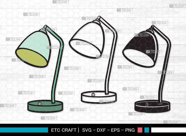 Desk Lamp Clipart SVG, Table Lamp Svg, Lamp Svg, Reading Lamp Svg, Architect Lamp Svg, Swing Arm Lamp Svg, Desk Lamp Clipart SVG ETC Craft 