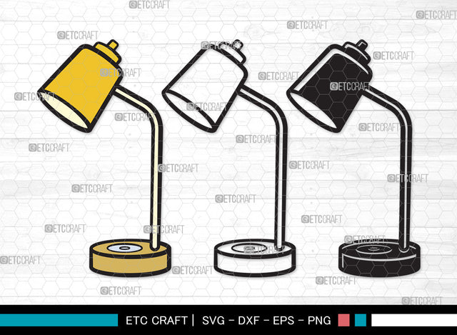 Desk Lamp Clipart SVG, Table Lamp Svg, Lamp Svg, Reading Lamp Svg, Architect Lamp Svg, Swing Arm Lamp Svg, Desk Lamp Clipart SVG ETC Craft 