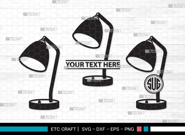 Desk Lamp Monogram SVG, Table Lamp Svg, Lamp Svg, Reading Lamp Svg, Architect Lamp Svg, Swing Arm Lamp Svg, Desk Lamp Monogram SVG ETC Craft 