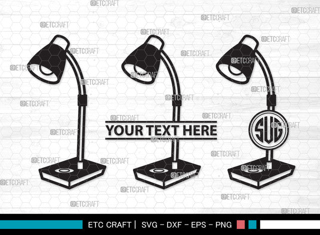 Desk Lamp Monogram SVG, Table Lamp Svg, Lamp Svg, Reading Lamp Svg, Architect Lamp Svg, Swing Arm Lamp Svg, Desk Lamp Monogram SVG ETC Craft 