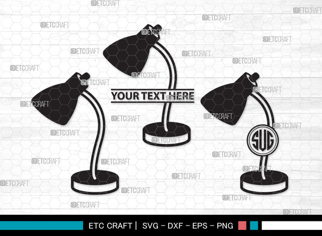 Desk Lamp Monogram SVG, Table Lamp Svg, Lamp Svg, Reading Lamp Svg, Architect Lamp Svg, Swing Arm Lamp Svg, Desk Lamp Monogram SVG ETC Craft 