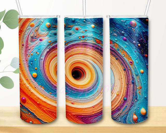 Detailed Close-Up Smooth Inner Galaxy 20oz Skinny Tumbler Png, Toothpaste Tumbler Png, Dripping Paint Tumbler, 3D Colorful Dripping Paint Png Sublimation sassyprint 