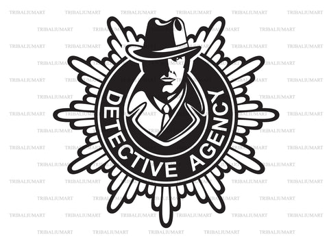 Detective agency badge SVG TribaliumArtSF 