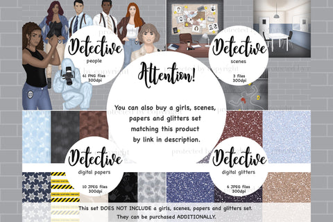 Detective Clipart | Crime Illustration SVG GlamArtZhanna 
