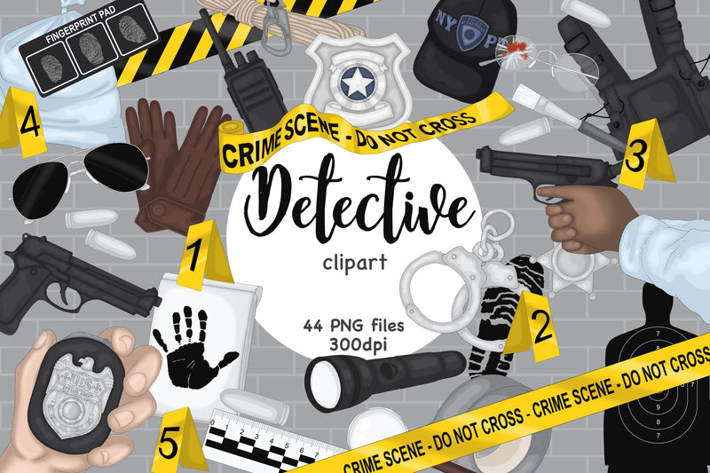 Detective Clipart | Crime Illustration SVG GlamArtZhanna 