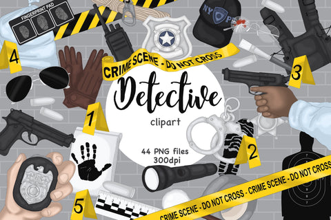 Detective Clipart | Crime Illustration SVG GlamArtZhanna 