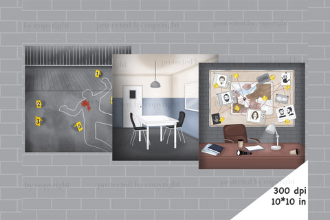 Detective Clipart | Police Office Interior SVG GlamArtZhanna 