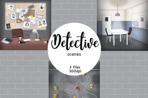 Detective Clipart | Police Office Interior SVG GlamArtZhanna 