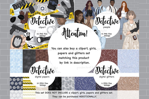 Detective Clipart | Police Office Interior SVG GlamArtZhanna 