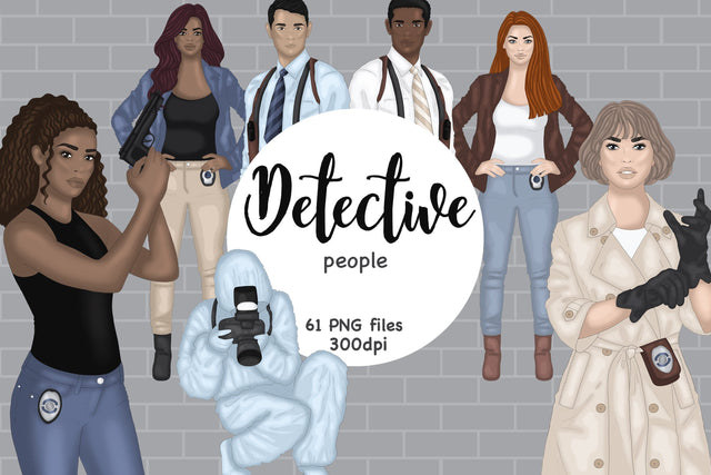 Detective Clipart | Policeman Illustration SVG GlamArtZhanna 