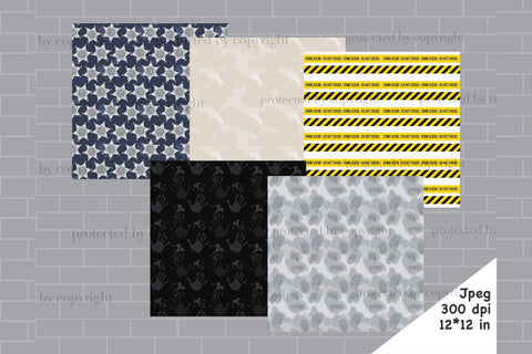 Detective Digital Paper | Investigation Pattern Digital Pattern GlamArtZhanna 