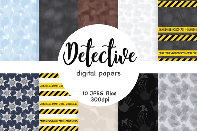 Detective Digital Paper | Investigation Pattern Digital Pattern GlamArtZhanna 