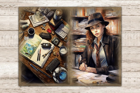 Detective Junk Journal Pages | Woman Ephemera SVG GlamArtZhanna 
