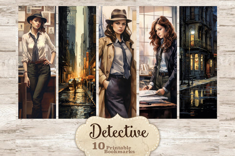 Detective Printable Paper | Bookmarks Set SVG GlamArtZhanna 