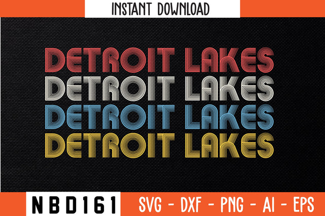 DETROIT LAKES T-Shirt Design SVG Nbd161 