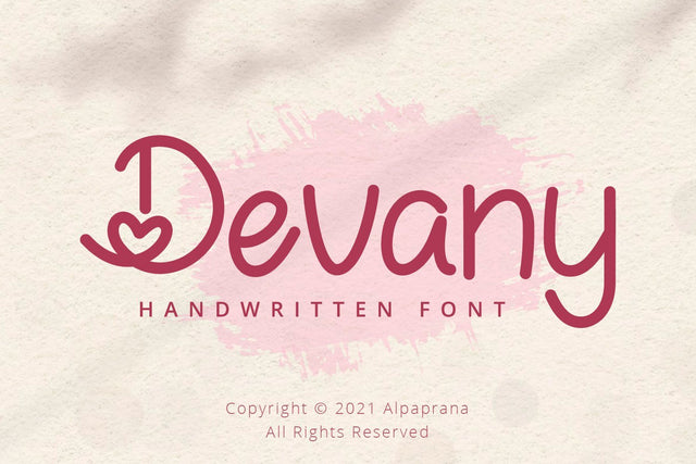 Devany - Handwritten Font Font Alpaprana Studio 