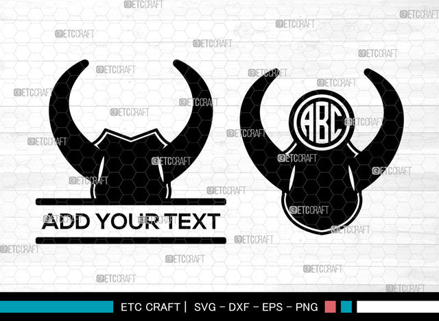 Devil Horn Monogram SVG, Split Monogram Svg, Devil Tail Svg, Halloween Svg, Bat Svg, Devil Horn Icon Svg, Devil Horn SVG ETC Craft 