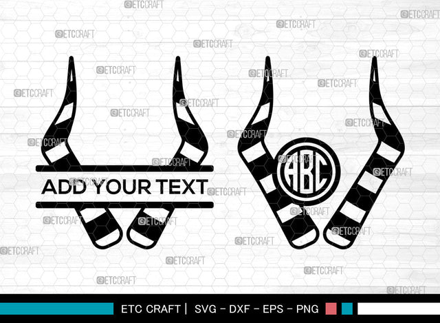 Devil Horn Monogram SVG, Split Monogram Svg, Devil Tail Svg, Halloween Svg, Bat Svg, Devil Horn Icon Svg, Devil Horn SVG ETC Craft 