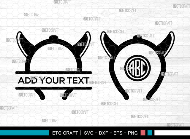 Devil Horn Monogram SVG, Split Monogram Svg, Devil Tail Svg, Halloween Svg, Bat Svg, Devil Horn Icon Svg, Devil Horn SVG ETC Craft 