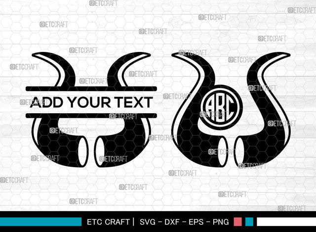 Devil Horn Monogram SVG, Split Monogram Svg, Devil Tail Svg, Halloween Svg, Bat Svg, Devil Horn Icon Svg, Devil Horn SVG ETC Craft 