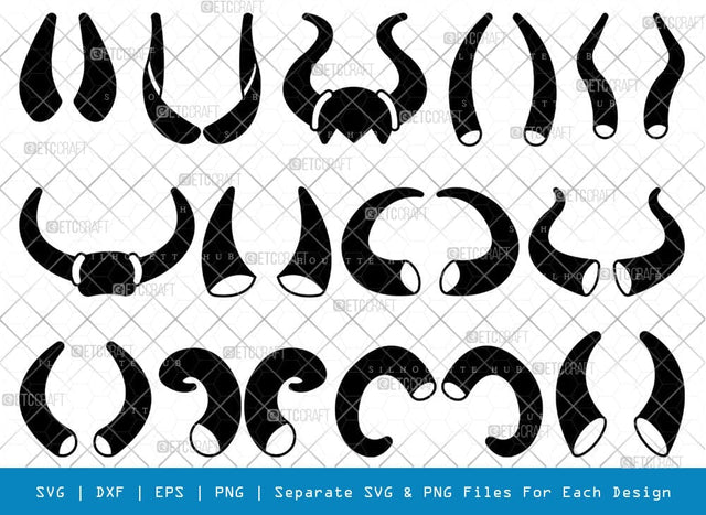 Devil Horn Silhouette, Devil Horn SVG, Animal Horns Svg, Devil Horn Bundle, SB00790 SVG ETC Craft 