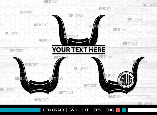 Devil Horns Monogram SVG | Devil Tail Svg | Halloween Svg | Bat Svg | Devil Horn and Tail Clipart SVG ETC Craft 