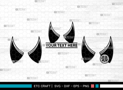 Devil Horns Monogram SVG | Devil Tail Svg | Halloween Svg | Bat Svg | Devil Horn and Tail Clipart SVG ETC Craft 