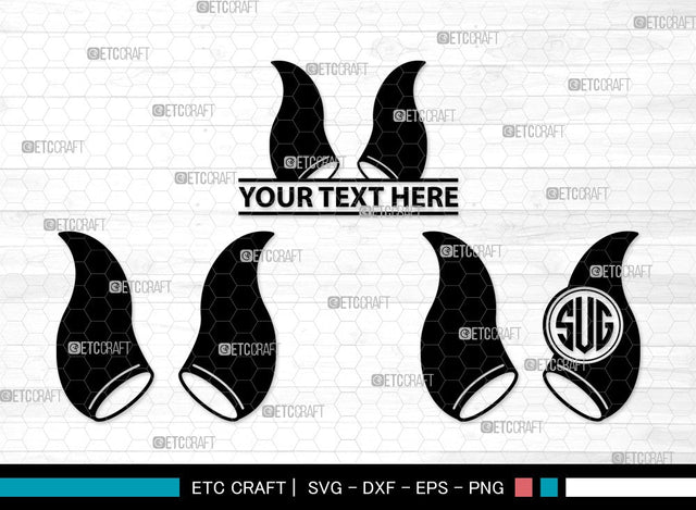 Devil Horns Monogram SVG | Devil Tail Svg | Halloween Svg | Bat Svg | Devil Horn and Tail Clipart SVG ETC Craft 