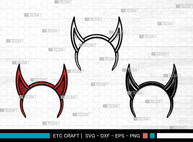 Devil Horns SVG | Devil Tail Svg | Halloween Svg | Bat Svg | Devil Horn and Tail Clipart SVG ETC Craft 
