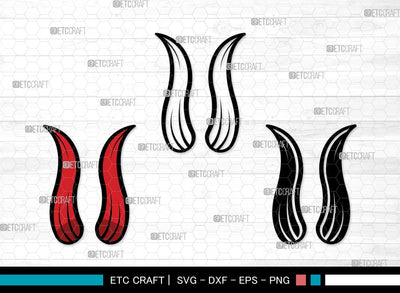 Devil Horns SVG | Devil Tail Svg | Halloween Svg | Bat Svg | Devil Horn and Tail Clipart SVG ETC Craft 