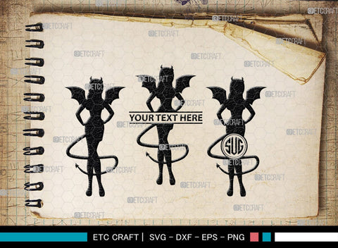 Devil Woman Striptease Monogram, Devil Woman Striptease Silhouette, Devil Woman Striptease SVG, Striptease Svg, Girl Svg, Sexy Woman Bundle, SB00424 SVG ETC Craft 