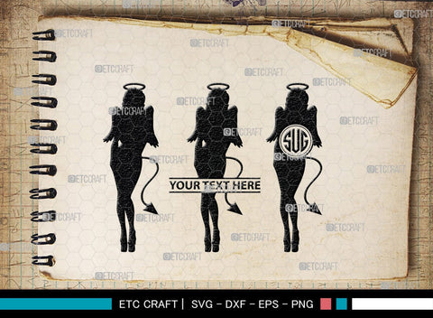 Devil Woman Striptease Monogram, Devil Woman Striptease Silhouette, Devil Woman Striptease SVG, Striptease Svg, Girl Svg, Sexy Woman Bundle, SB00424 SVG ETC Craft 