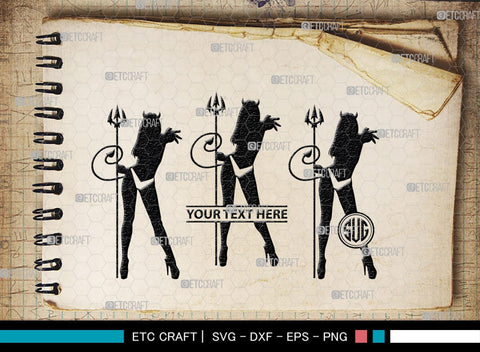 Devil Woman Striptease Monogram, Devil Woman Striptease Silhouette, Devil Woman Striptease SVG, Striptease Svg, Girl Svg, Sexy Woman Bundle, SB00424 SVG ETC Craft 