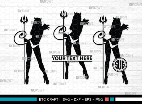 Devil Woman Striptease Monogram, Devil Woman Striptease Silhouette, Devil Woman Striptease SVG, Striptease Svg, Girl Svg, Sexy Woman Bundle, SB00424 SVG ETC Craft 